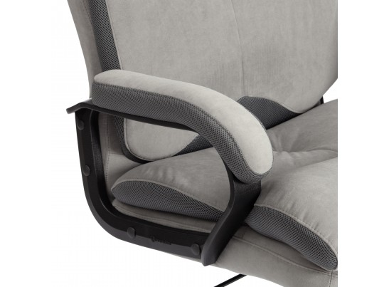 Кресло Дюк МеталБл/Duke metal BL велюр, серый, 29/TW-12