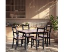 Комплект обеденный Соната/Sonata (стол+4стула) массив сосны, стол: 120х75х75см стул :41х50х95см, антик/чёрный