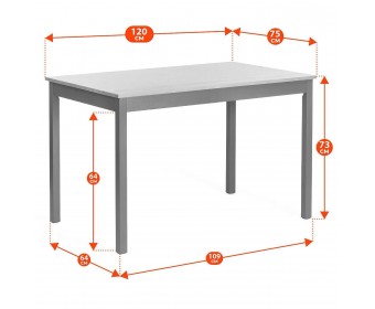 Комплект обеденный Соната/Sonata (стол+4стула) массив сосны, стол:120х75х75см стул:41х50х95см, антик /графит