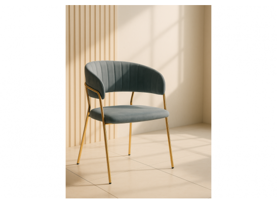 Стул на металлокаркасе Kamelia gold / gray