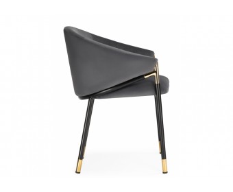 Стул на металлокаркасе Molton gray / black/ gold