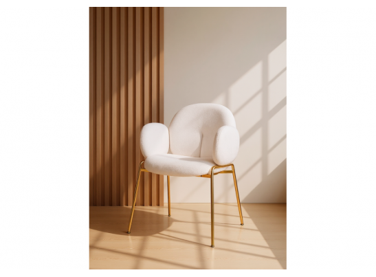 Стул на металлокаркасе Kalipso white / gold