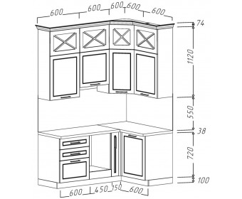 Кухня "Наоми" 1,8x1,2 