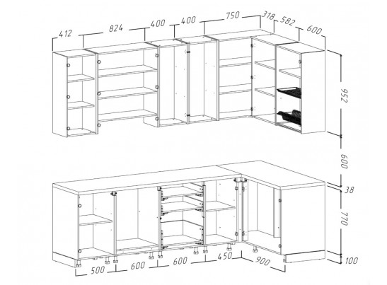 Кухонный гарнитур Милагро угловой 2,80*1,5