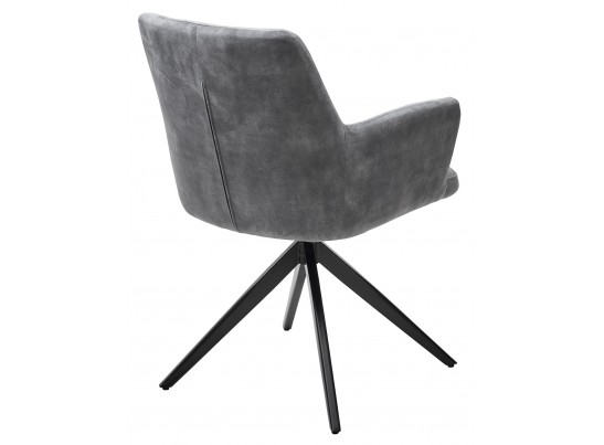 Стул DANTE 360 град.поворот UF912-09В античный светло-серый, велюр без "пальчиковый"/черный, ®DISAUR в Ростове-на-Дону