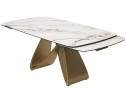 Стол PALACIO 180 KL-188 Контрастный мрамор матовый, итальянская керамика/ Шампань, ®DISAUR в Ростове-на-Дону