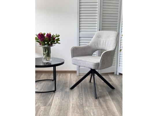 Стул GUARA 180 град. поворот. цвет серо-бежевый RAVEN 06 / черный каркас, ®DISAUR в Ростове-на-Дону