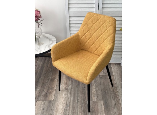 Стул NOVARA Barrel-48 Горчичный, ткань / черный каркас / Товарный знак DISAUR в Ростове-на-Дону