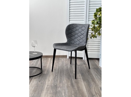 Стул КЛОД, цвет Kiprus-12 Темно-серый, искусственная замша / черный каркас в Ростове-на-Дону