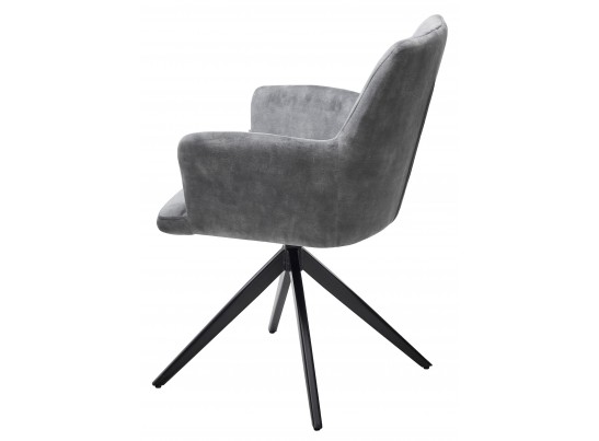 Стул DANTE 360 град.поворот UF912-09В античный светло-серый, велюр без "пальчиковый"/черный, ®DISAUR в Ростове-на-Дону