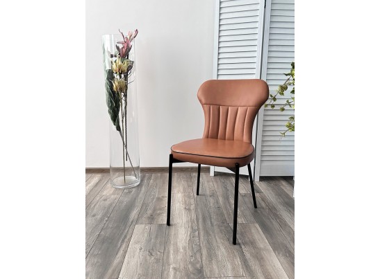 Стул CORDA MA-4/MA-7 коньяк/темно-серый кант, PU / черный каркас в Ростове-на-Дону