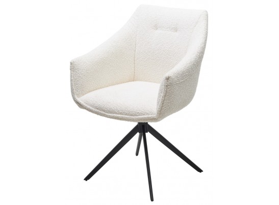 Стул КЛАУДС (CLOUDS) 360 град. поворот. Белый Wales 101, букле/ черный каркас / Товарный знак DISAUR в Ростове-на-Дону