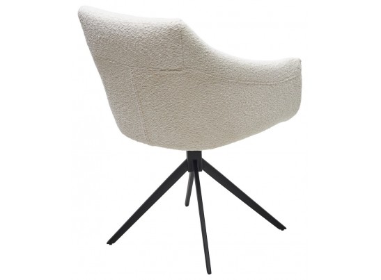 Стул КЛАУДС (CLOUDS) 360 град. поворот. Белый Wales 101, букле/ черный каркас / Товарный знак DISAUR в Ростове-на-Дону