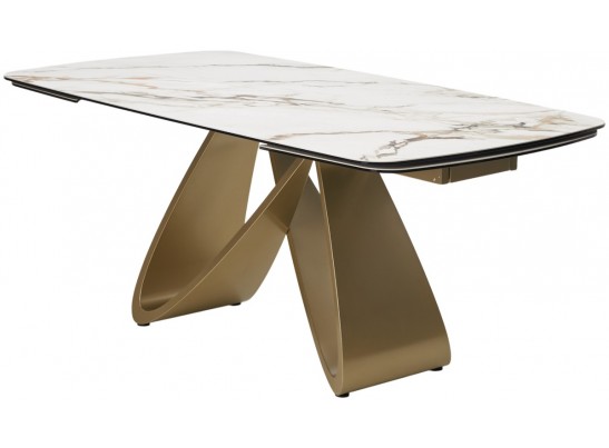 Стол PALACIO 180 KL-188 Контрастный мрамор матовый, итальянская керамика/ Шампань, ®DISAUR в Ростове-на-Дону