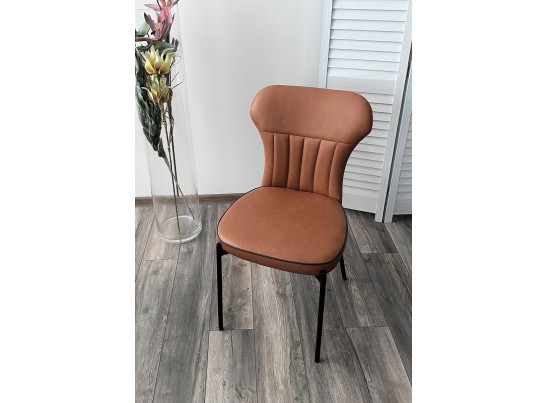 Стул CORDA MA-4/MA-7 коньяк/темно-серый кант, PU / черный каркас в Ростове-на-Дону