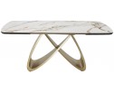 Стол PALACIO 180 KL-188 Контрастный мрамор матовый, итальянская керамика/ Шампань, ®DISAUR в Ростове-на-Дону