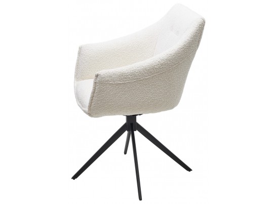 Стул КЛАУДС (CLOUDS) 360 град. поворот. Белый Wales 101, букле/ черный каркас / Товарный знак DISAUR в Ростове-на-Дону