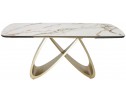 Стол PALACIO 180 KL-188 Контрастный мрамор матовый, итальянская керамика/ Шампань, ®DISAUR в Ростове-на-Дону