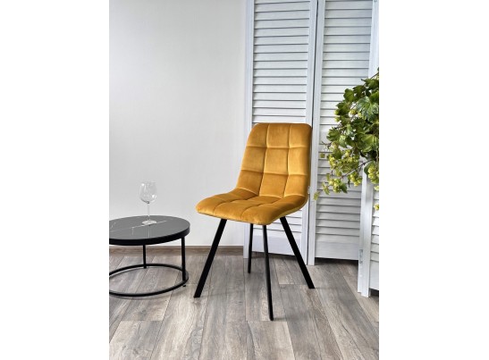Стул CHILLI SQUARE BLUVEL-68 желтый, велюр / черный каркас в Ростове-на-Дону