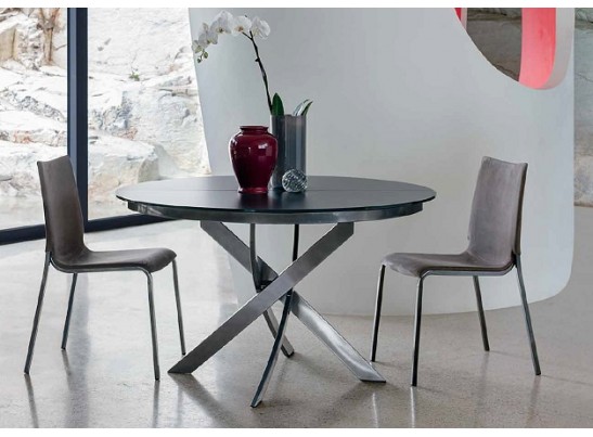 Стол BARONE (01.92) G093 хром/С150 э-бел. гл. стекло, L021алюм.вставка в Ростове-на-Дону