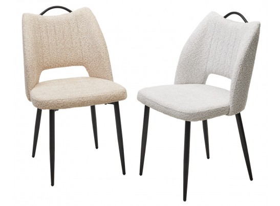 Стул JANETY UF998-04 бежевый, букле / черный каркас/ Товарный знак DISAUR в Ростове-на-Дону