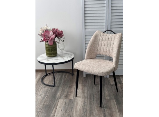 Стул JANETY UF998-04 бежевый, букле / черный каркас/ Товарный знак DISAUR в Ростове-на-Дону