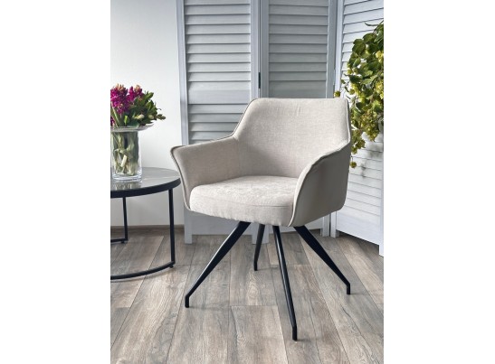 Стул PISTIL поворотный 180 град., ткань DAVIS CITY-03 светло-беж / PU-03 светло-беж/ черный, ®DISAUR в Ростове-на-Дону