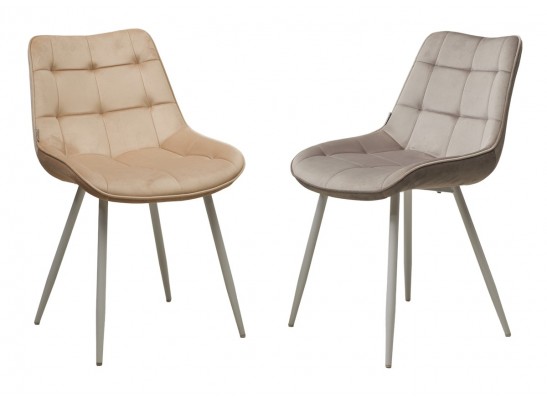 Стул MIAMI G062-37 светло-серый, велюр/ белый каркас в Ростове-на-Дону