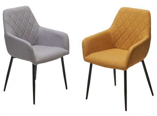 Стул NOVARA Barrel-48 Горчичный, ткань / черный каркас / Товарный знак DISAUR в Ростове-на-Дону