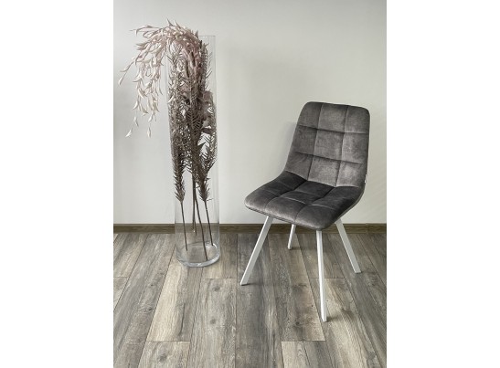 Стул CHILLI SQUARE PK6015-02 (VBP202) античный темно-серый, велюр/ белый каркас в Ростове-на-Дону