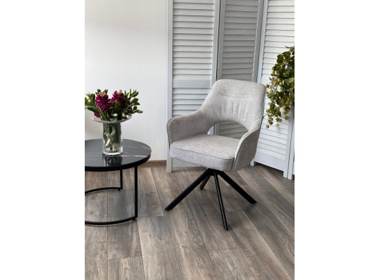 Стул GUARA 180 град. поворот. цвет серо-бежевый RAVEN 06 / черный каркас, ®DISAUR в Ростове-на-Дону