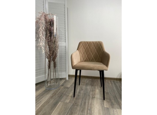 Стул BRANDY-X БЕЖЕВЫЙ #5, велюр / черный каркас в Ростове-на-Дону