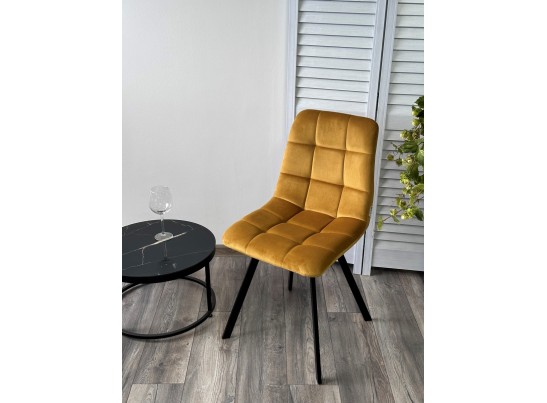 Стул CHILLI SQUARE BLUVEL-68 желтый, велюр / черный каркас в Ростове-на-Дону