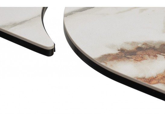 Стол PALACIO 180 KL-188 Контрастный мрамор матовый, итальянская керамика/ Шампань, ®DISAUR в Ростове-на-Дону
