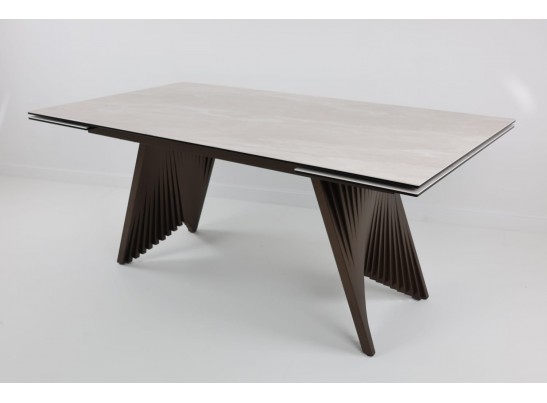 Стол IVAR 180 MARBLES TL-109 Серый мрамор, испанская керамика / Шоколадное золото каркас, ®DISAUR в Ростове-на-Дону