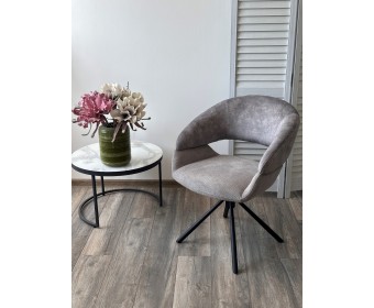 Стул EMBER 360 град. поворот. 7525-180 Серый, велюр/ ENJOY-451 Серый, ткань/ Черный, ®DISAUR