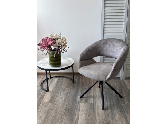 Стул EMBER 360 град. поворот. 7525-180 Серый, велюр/ ENJOY-451 Серый, ткань/ Черный, ®DISAUR в Ростове-на-Дону