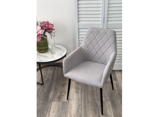 Стул NOVARA Barrel-83 Серый, ткань / черный каркас / Товарный знак DISAUR в Ростове-на-Дону