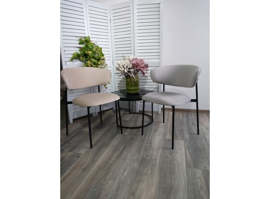 Стул ЛЕОНАРДО H-09 Светло-серый, велюр / черный каркас в Ростове-на-Дону