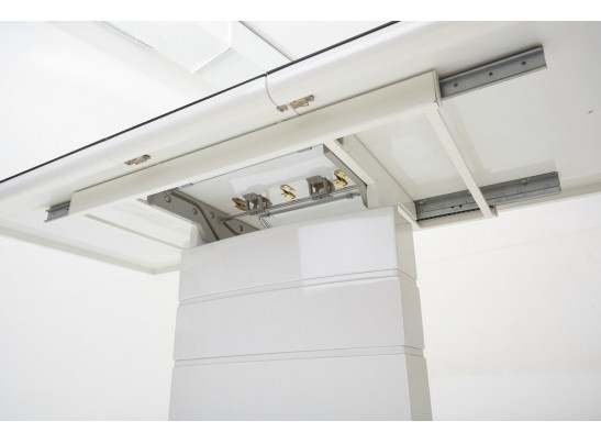 Стол ALTA 120 GREY-WHITE MARBLE/ WHITE глазурованное стекло в Ростове-на-Дону