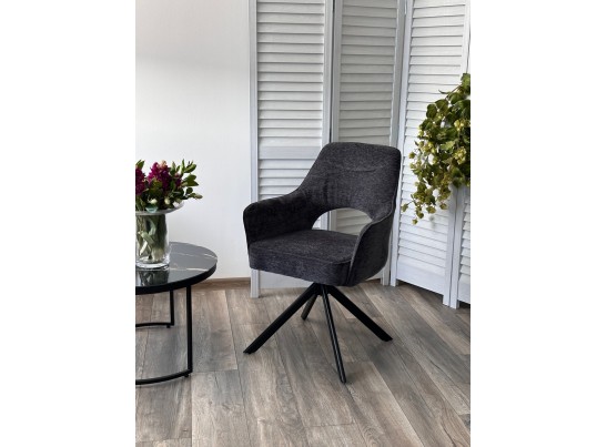 Стул GUARA 180 град. поворот. цвет серый RAVEN 18 / черный каркас, ®DISAUR в Ростове-на-Дону