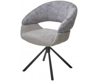 Стул EMBER 360 град. поворот. 7525-180 Серый, велюр/ ENJOY-451 Серый, ткань/ Черный, ®DISAUR