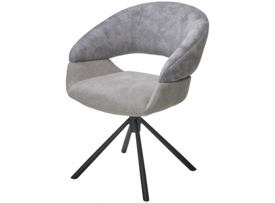 Стул EMBER 360 град. поворот. 7525-180 Серый, велюр/ ENJOY-451 Серый, ткань/ Черный, ®DISAUR в Ростове-на-Дону