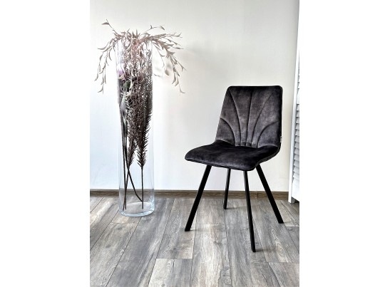 Стул ARFA UF912-07B античный темно-серый, велюр без "пальчикового" эффекта/ черный каркас, ®DISAUR в Ростове-на-Дону