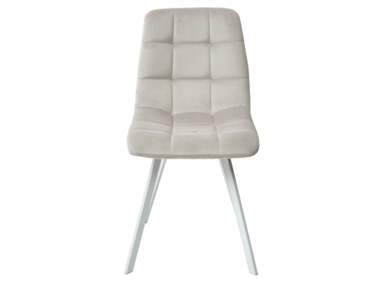 Стул CHILLI SQUARE G108-06 серебристо-серый, велюр/ белый каркас в Ростове-на-Дону