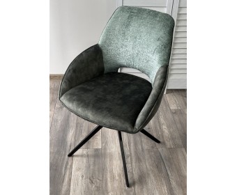 Стул BERRIES 360 град., Зеленый Loris-39, велюр/темно-зеленый 7525-156, велюр/ черный каркас, DISAUR