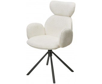 Стул VARDY 360 град.поворот. Белый букле XD841-01 / Серый, ®DISAUR