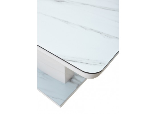 Стол ALTA 120 GREY-WHITE MARBLE/ WHITE глазурованное стекло в Ростове-на-Дону