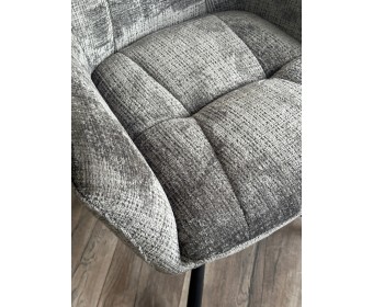 Стул EILAT 360 град. поворот с возвратом, Cremona-95 серый, ткань / Черный, ®DISAUR