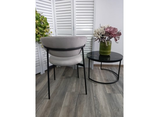 Стул ЛЕОНАРДО H-09 Светло-серый, велюр / черный каркас в Ростове-на-Дону